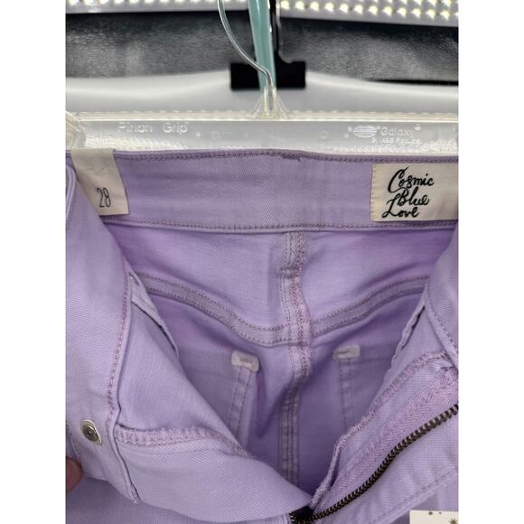 Cosmic Blue Love Women Denim Stretch Mid Rise Ankle Zip Jeans Size 28 Purple NWT - Picture 4 of 4